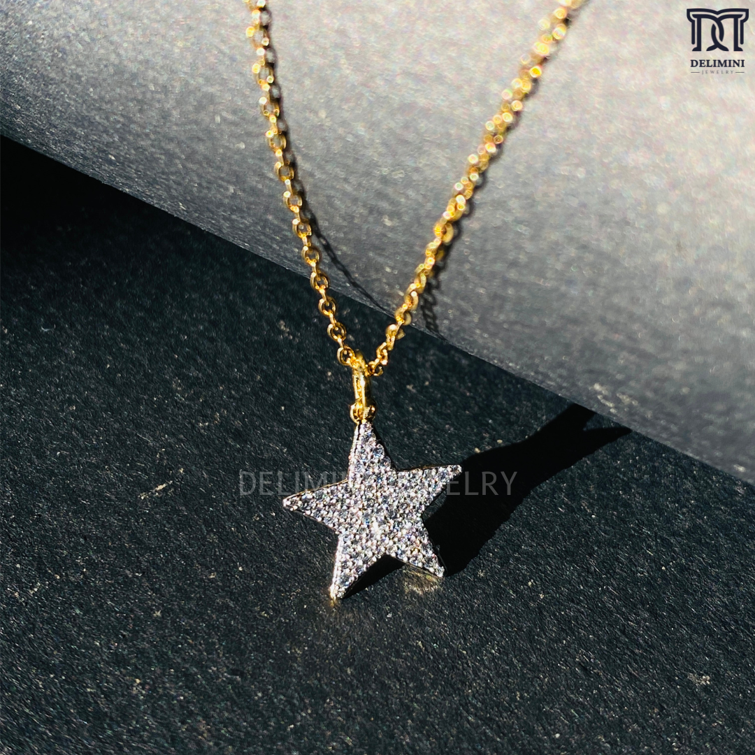 Diamond Star With Gold Pendant