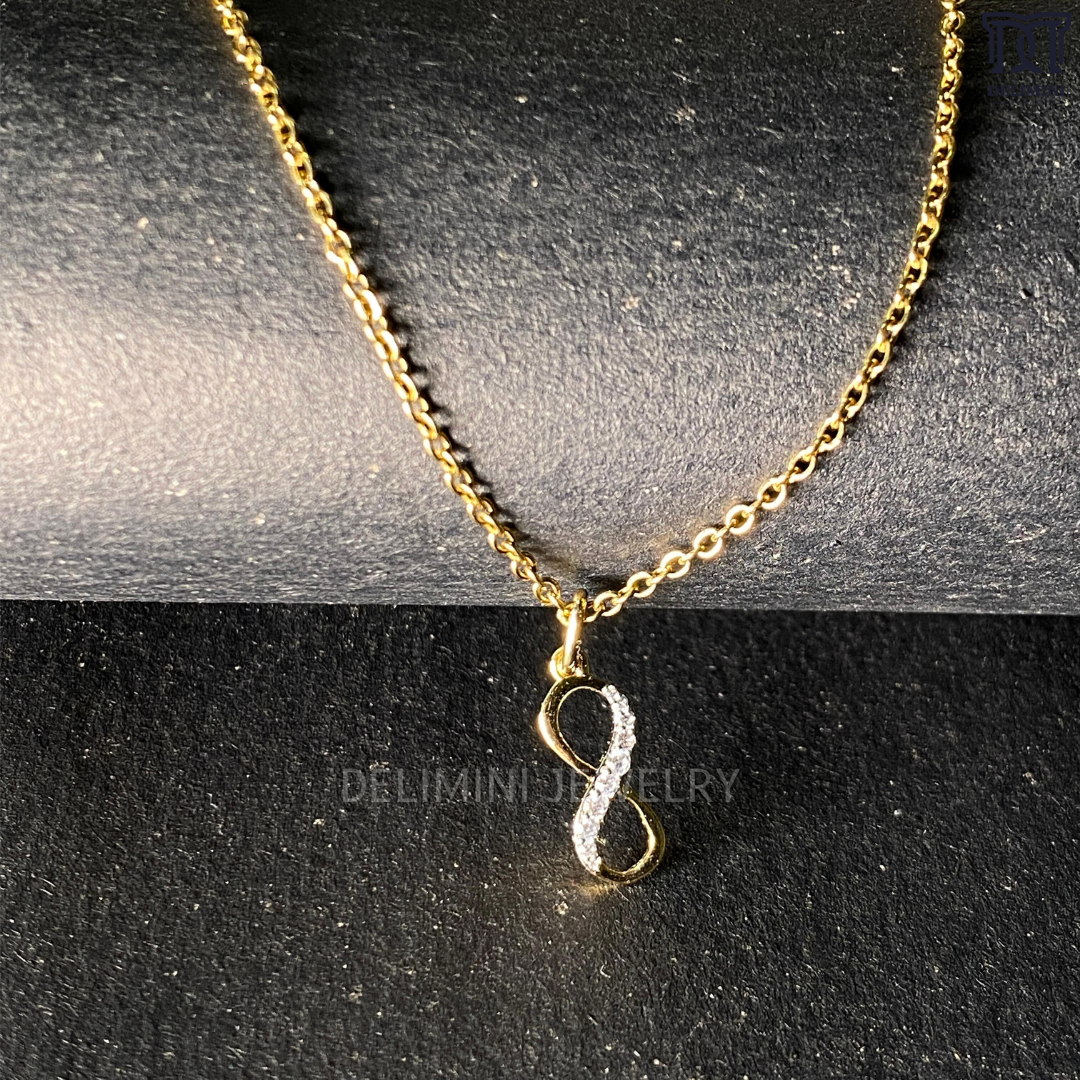 Diamond & Gold Infinity Pendant For Her