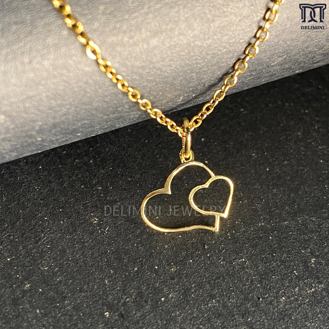 Big & Small Heart Gold Love Pendant