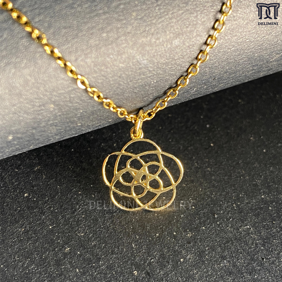 Gold Delicate Flower Pendant