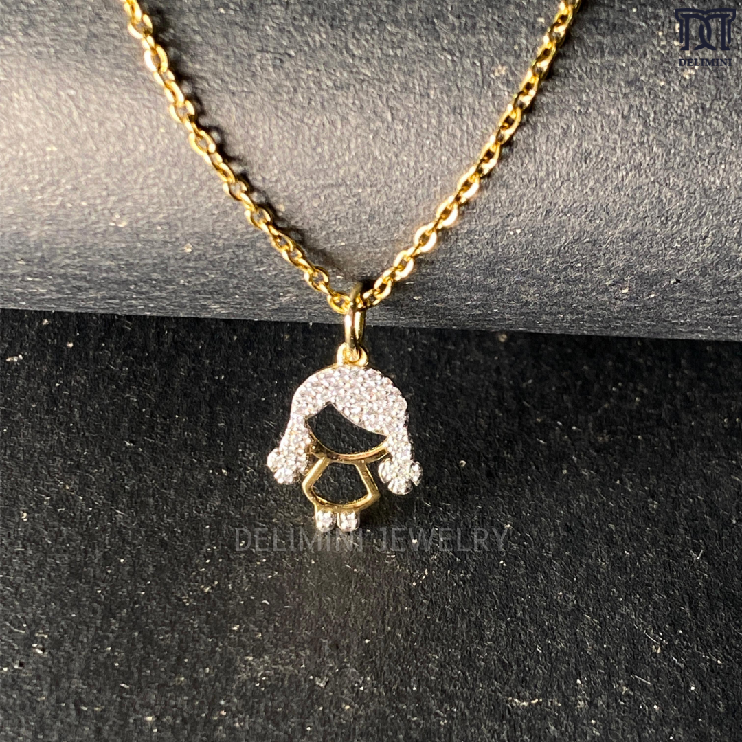 Doll Pendant in Gold & Diamond