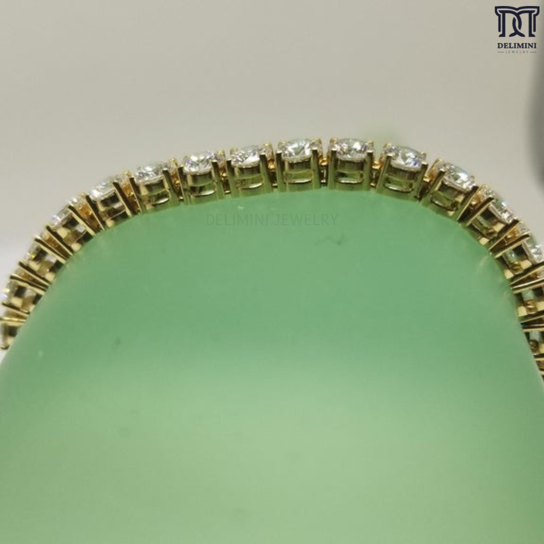 Custom Made Round Cut Diamond Tennis Bracelet - DELIMINI JEWELRY