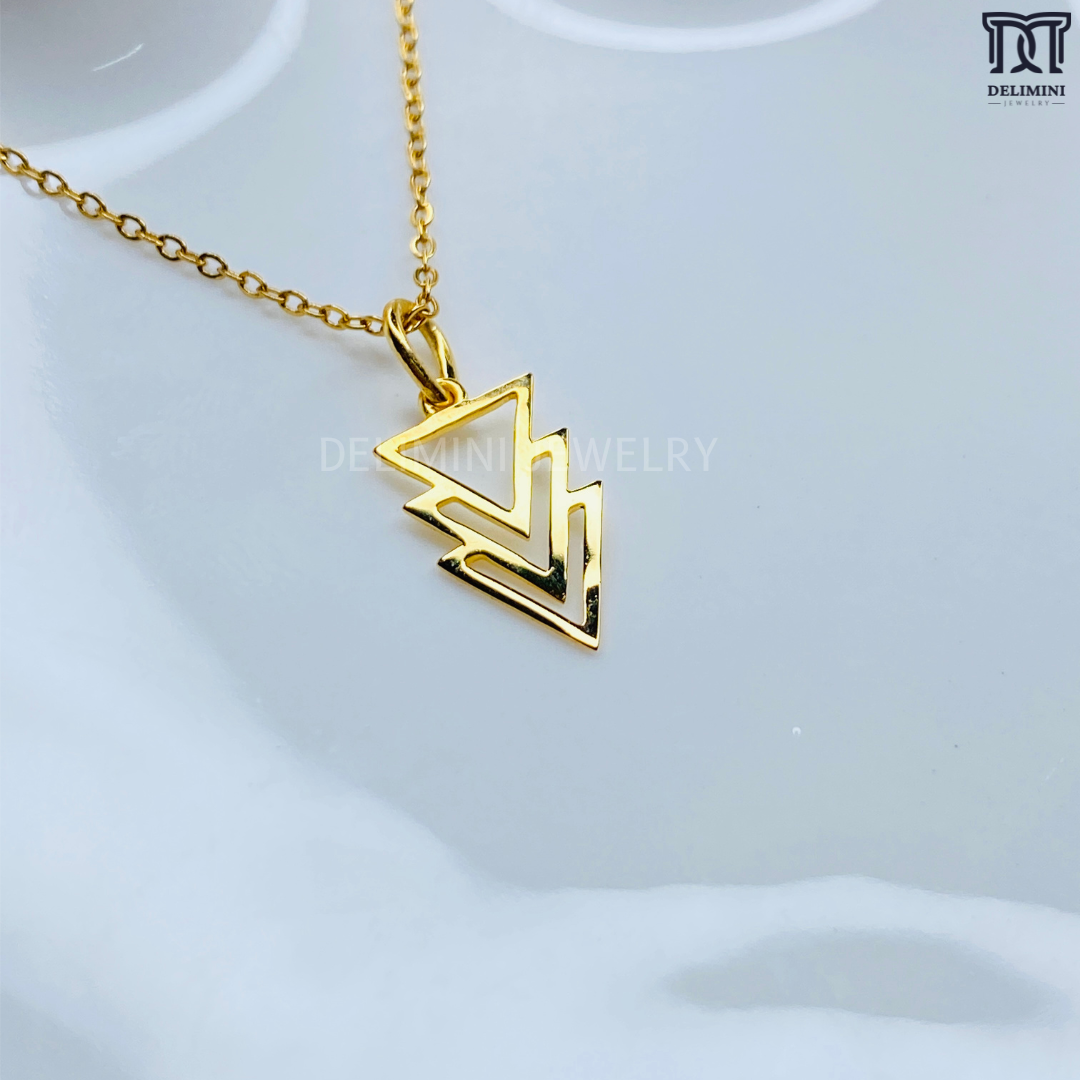 Triple Tringle Gold Pendant