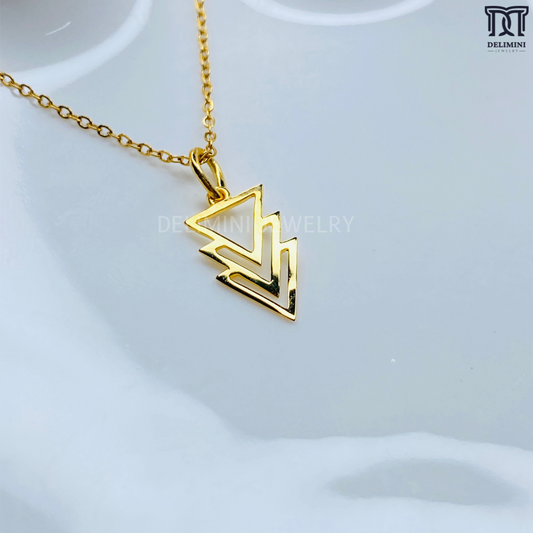 Triple Tringle Gold Pendant