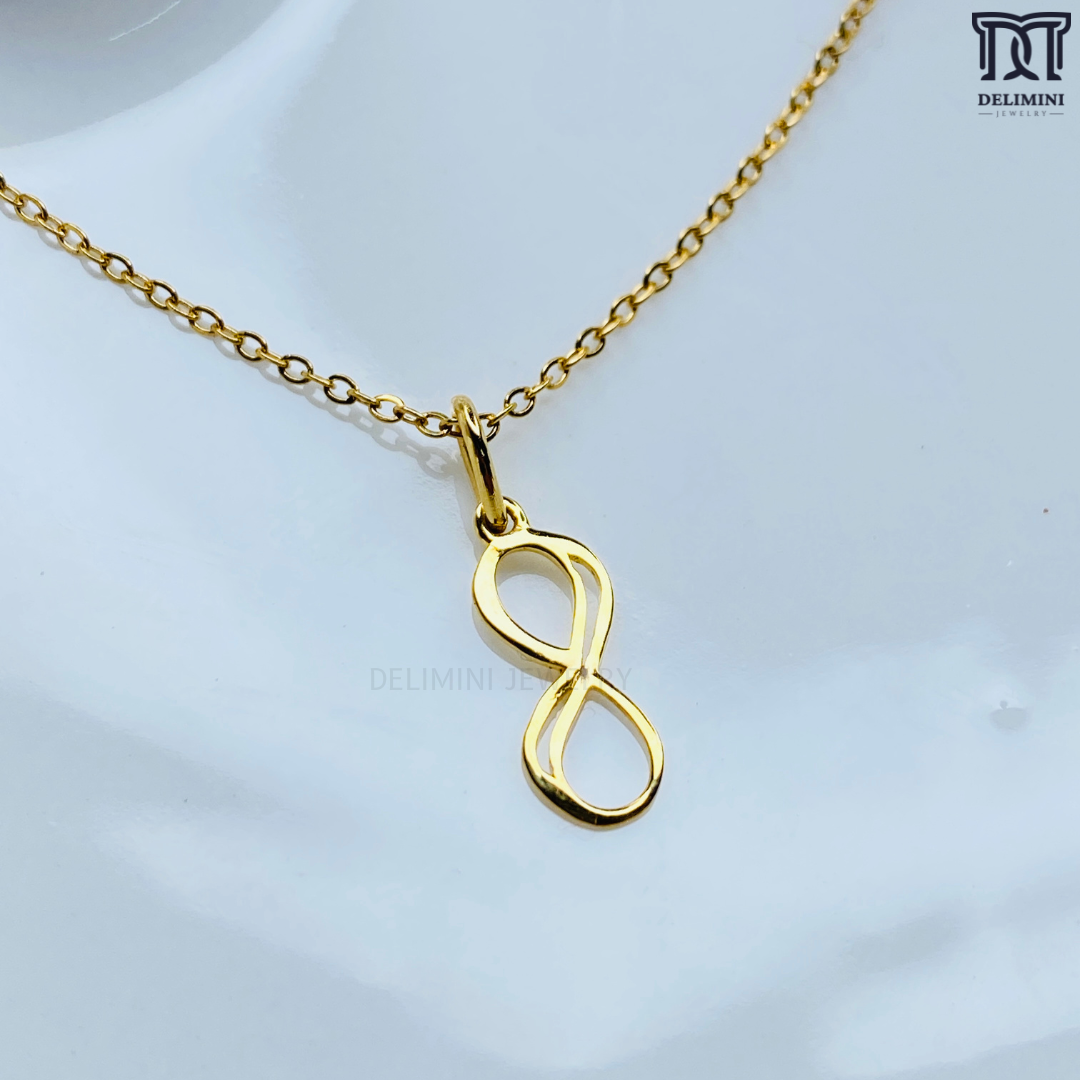 Lucky Number 8 Tiny Infinity Pendant - DELIMINI JEWELRY