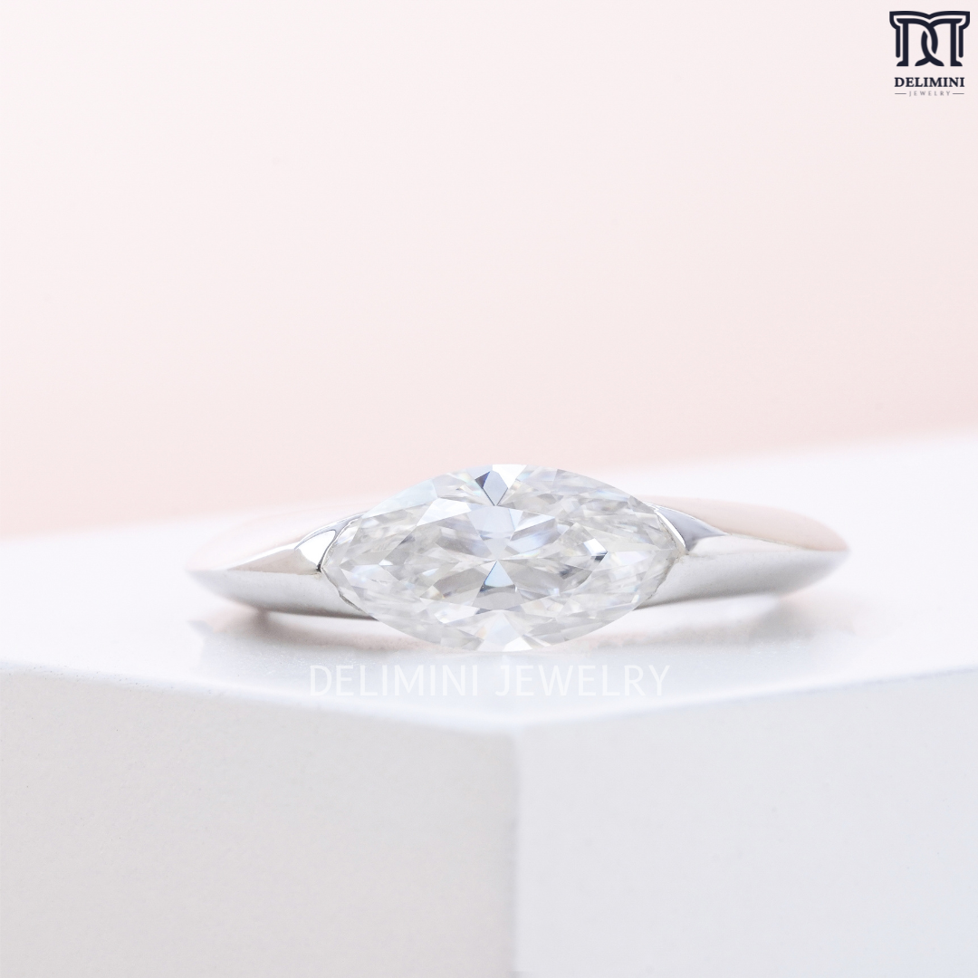 East to West Marquise Diamond Ring