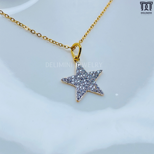 Diamond Star With Gold Pendant