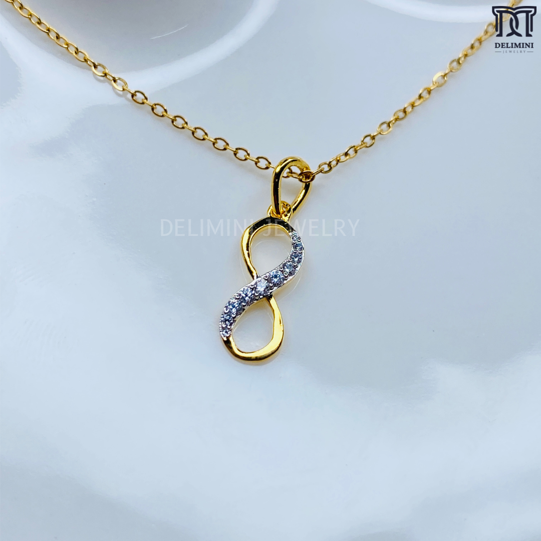 Diamond & Gold Infinity Pendant For Her