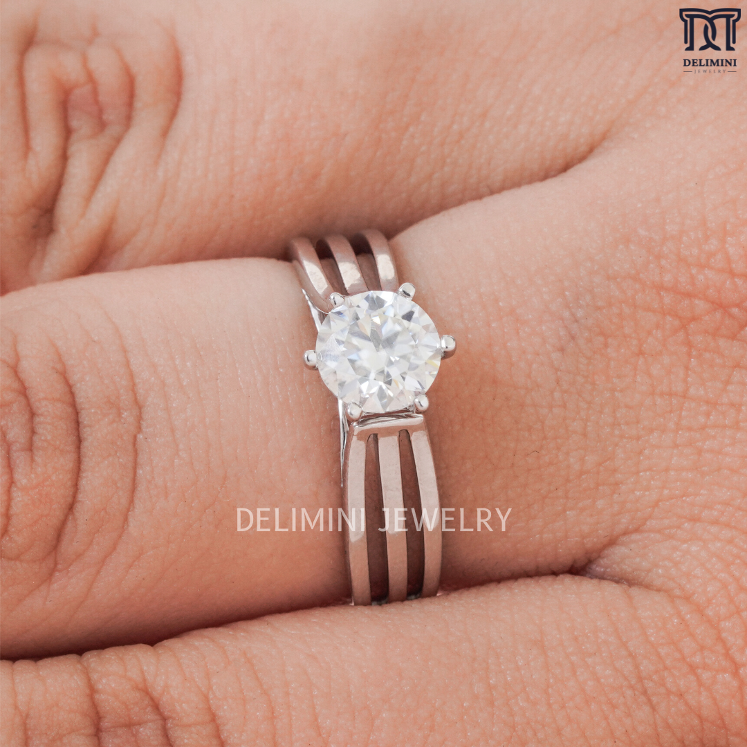 Timeless 14K Gold Moissanite Engagement Ring