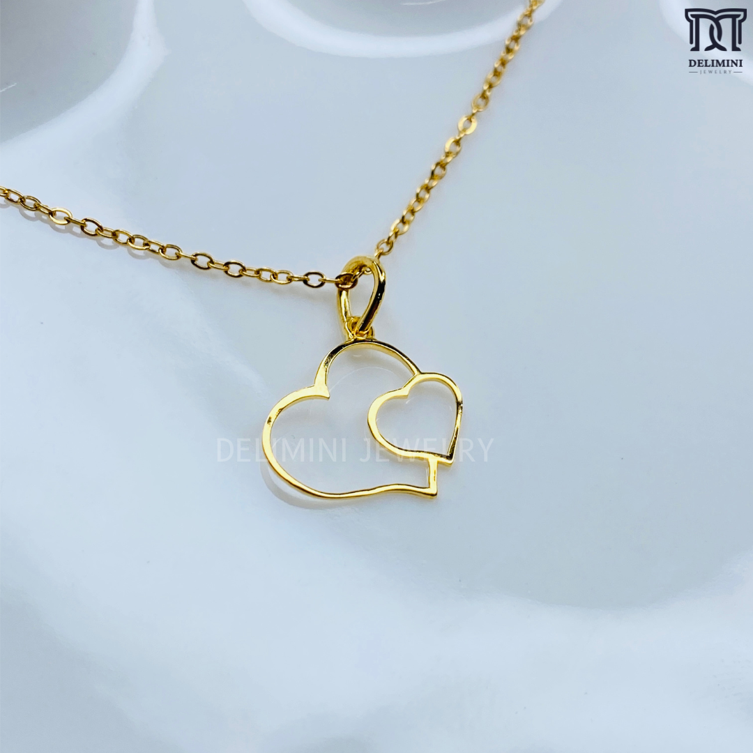 Big & Small Heart Gold Love Pendant