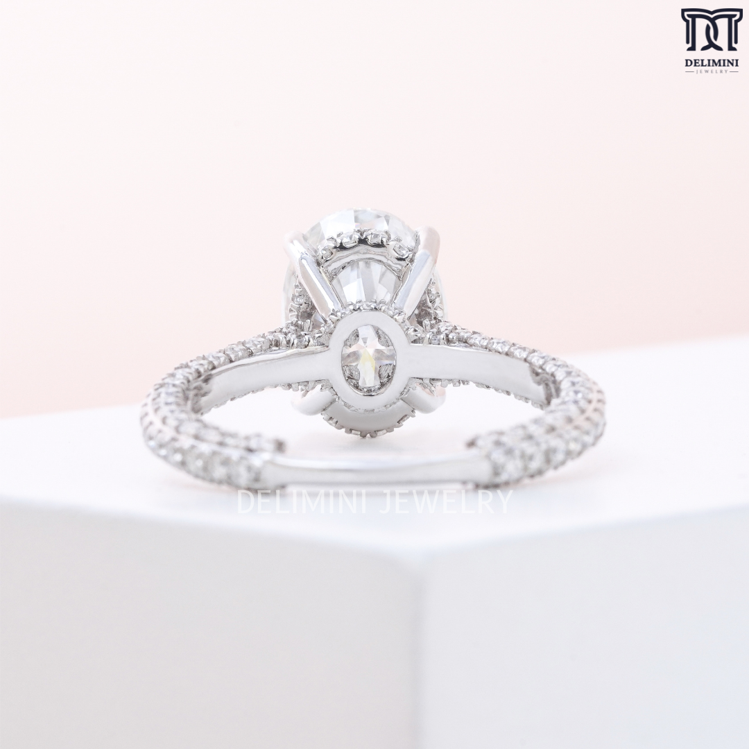 Elongated Oval Cut Diamond Engagement Ring