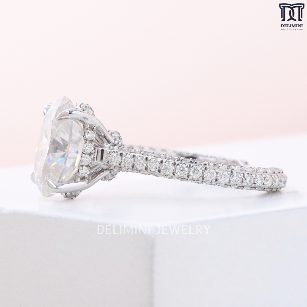 Elongated Oval Cut Diamond Engagement Ring