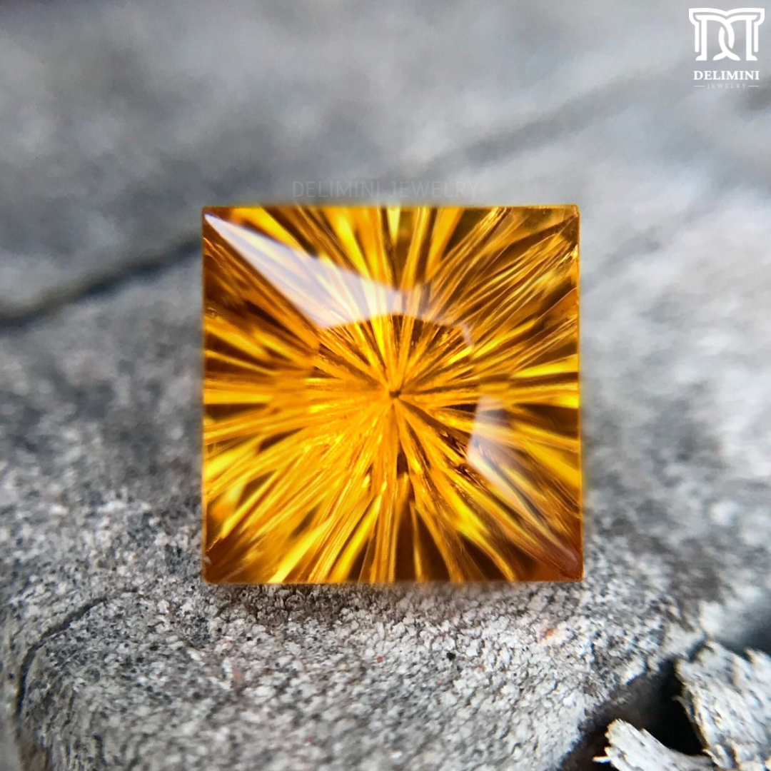 Concave Cut Square Shaped Natural Gemstone - DELIMINI JEWELRY