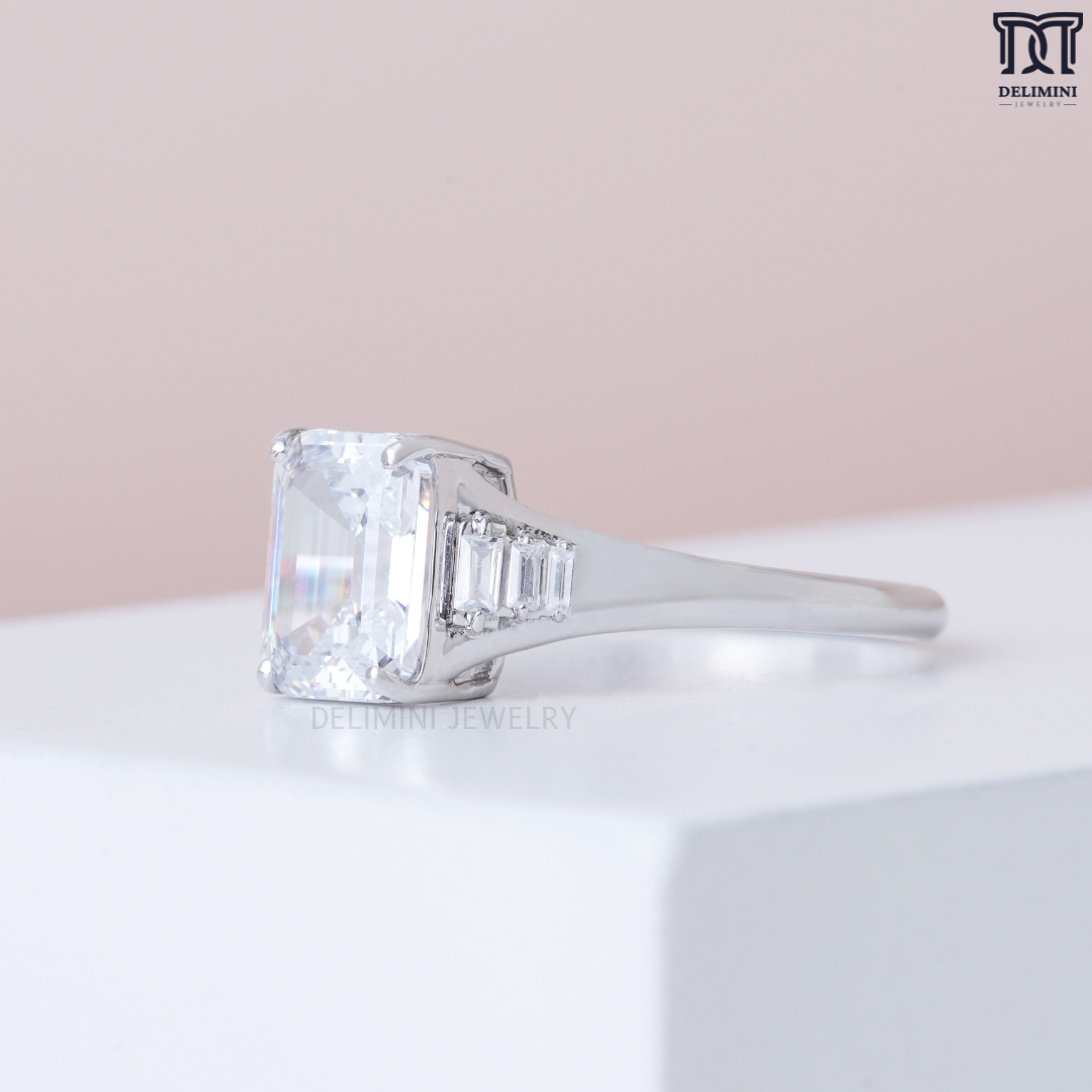 Echo Emerald Cut Diamond Engagement Ring