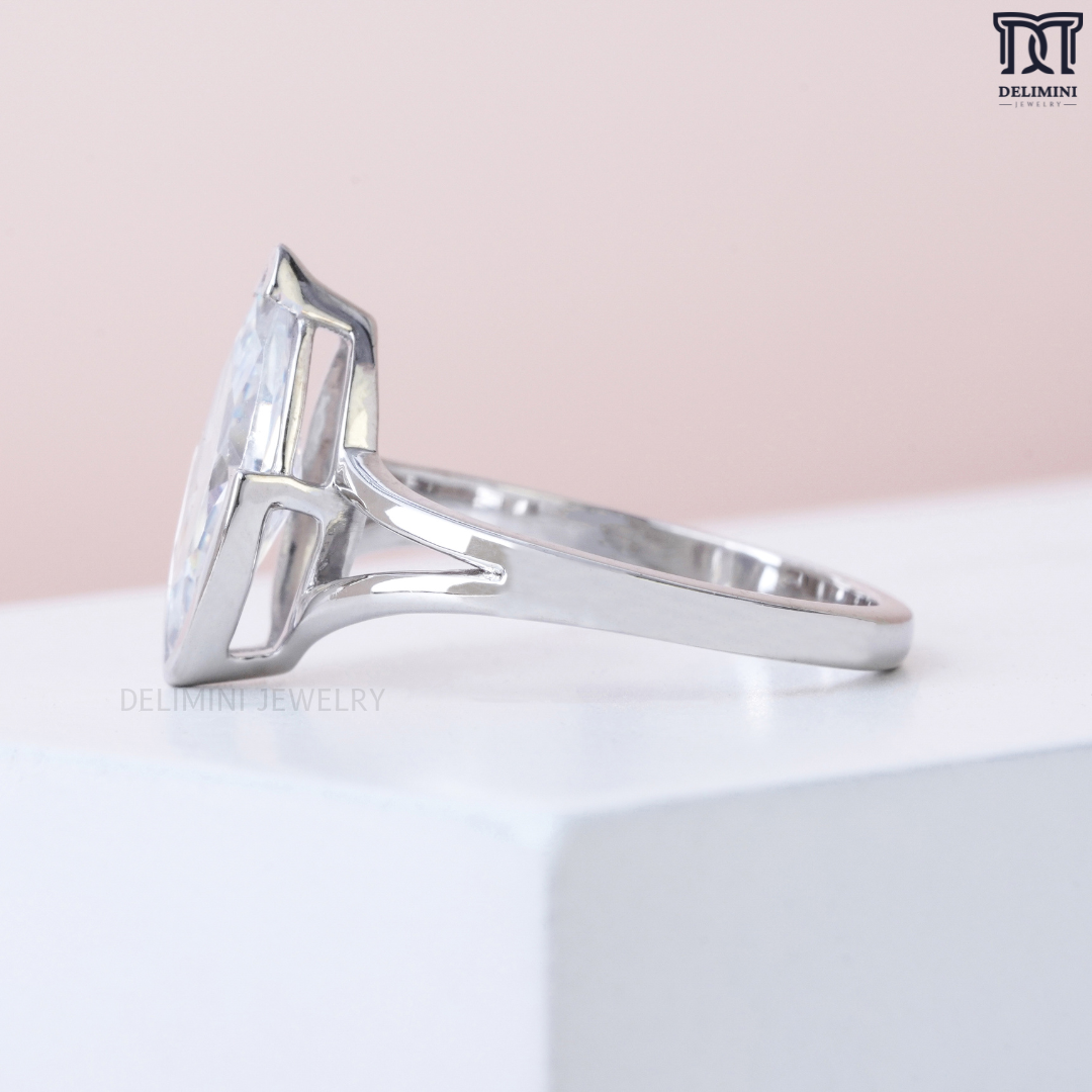 Marquise Cut Solitaire Diamond Ring