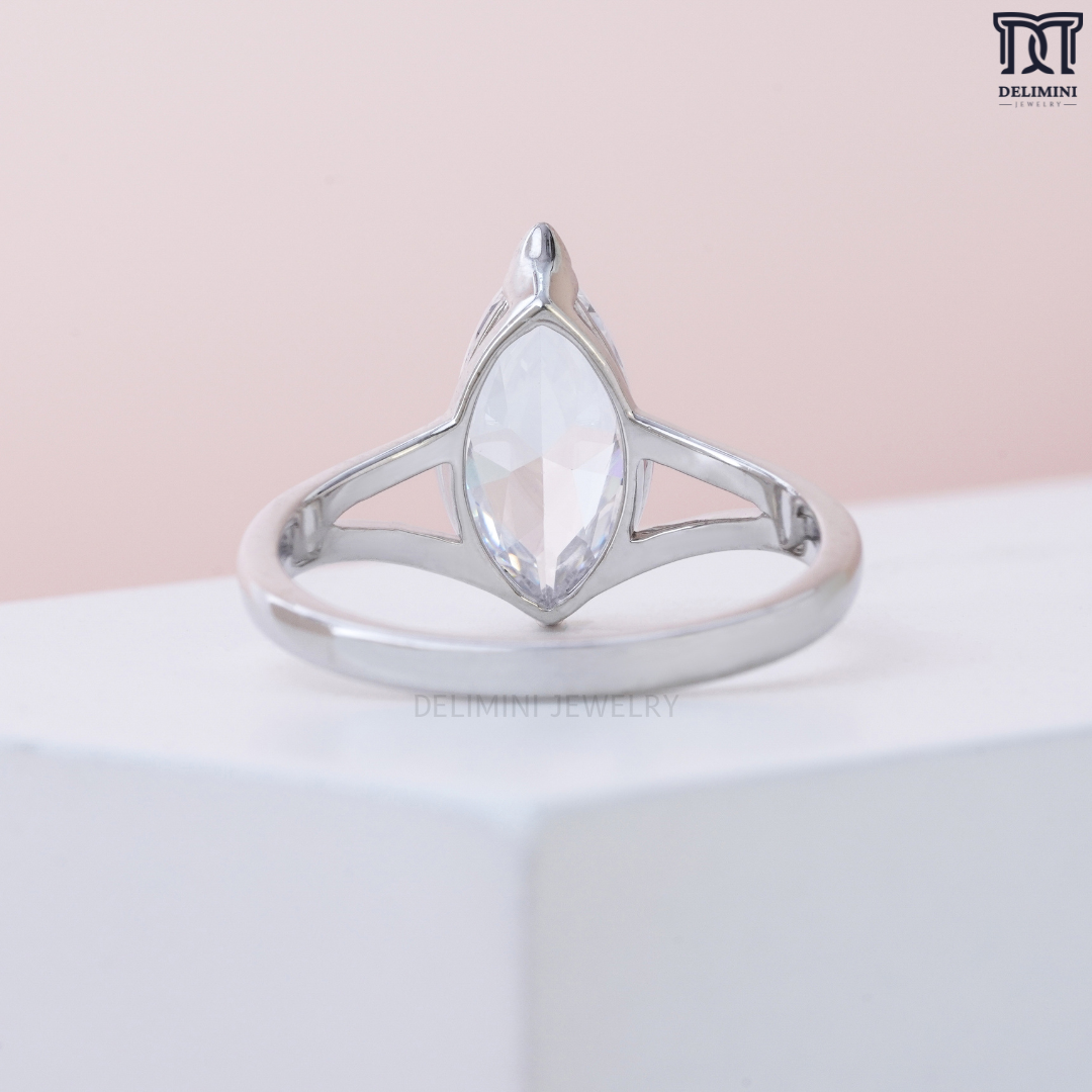 Marquise Cut Solitaire Diamond Ring