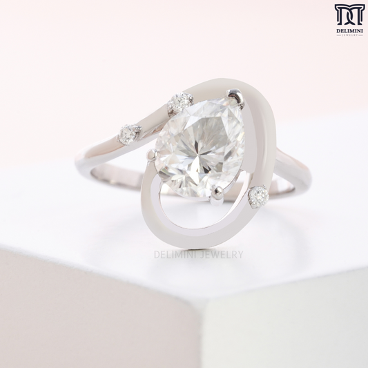 Perfect Pear Unique Design Diamond Ring