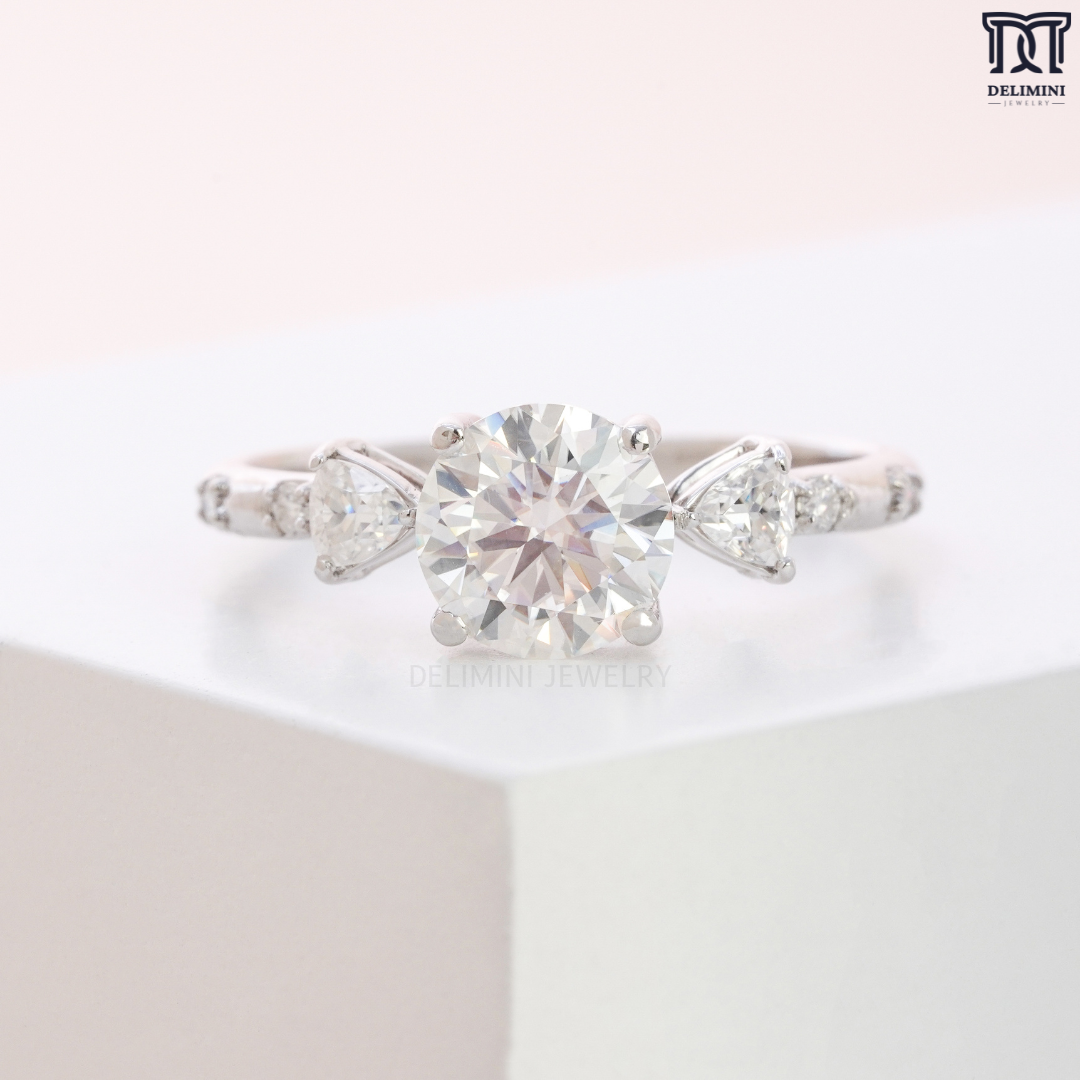 Triplicity Solitaire Round Cut Diamond Ring