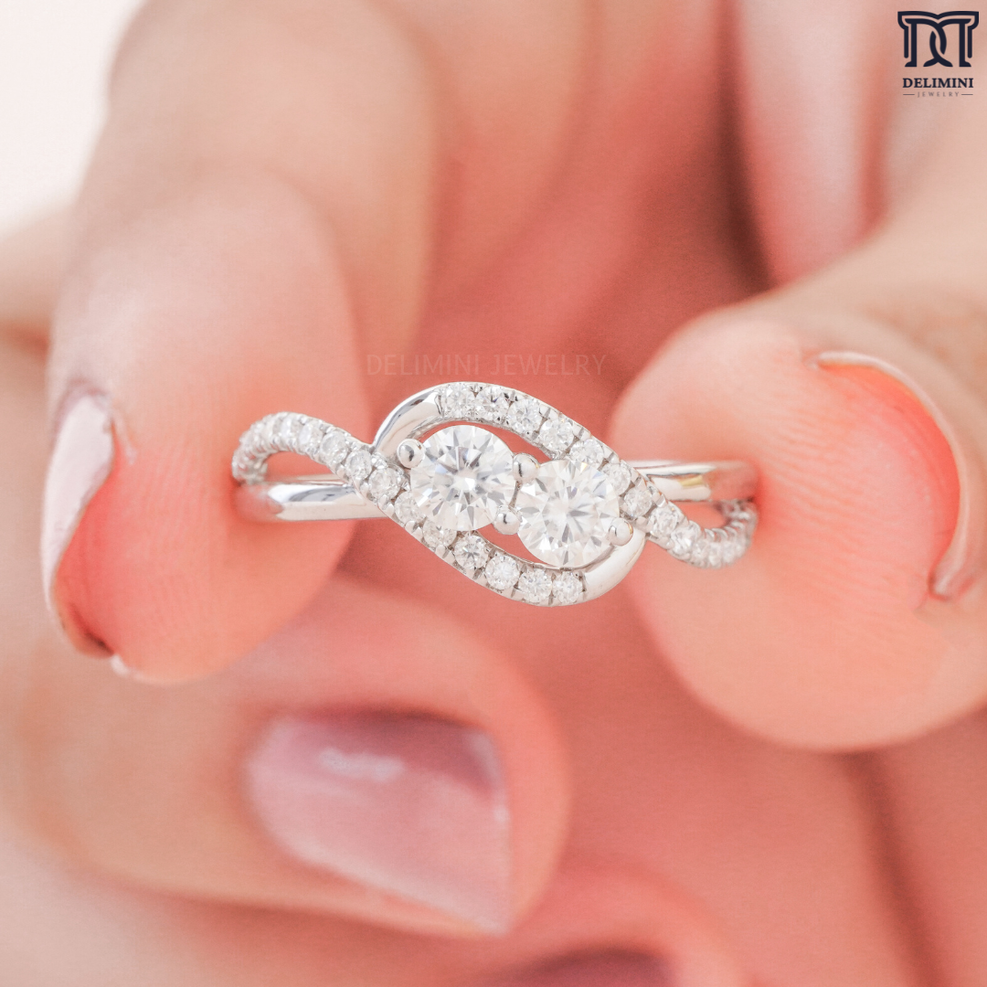 Forever Dual Round Stone Fashion Diamond Ring