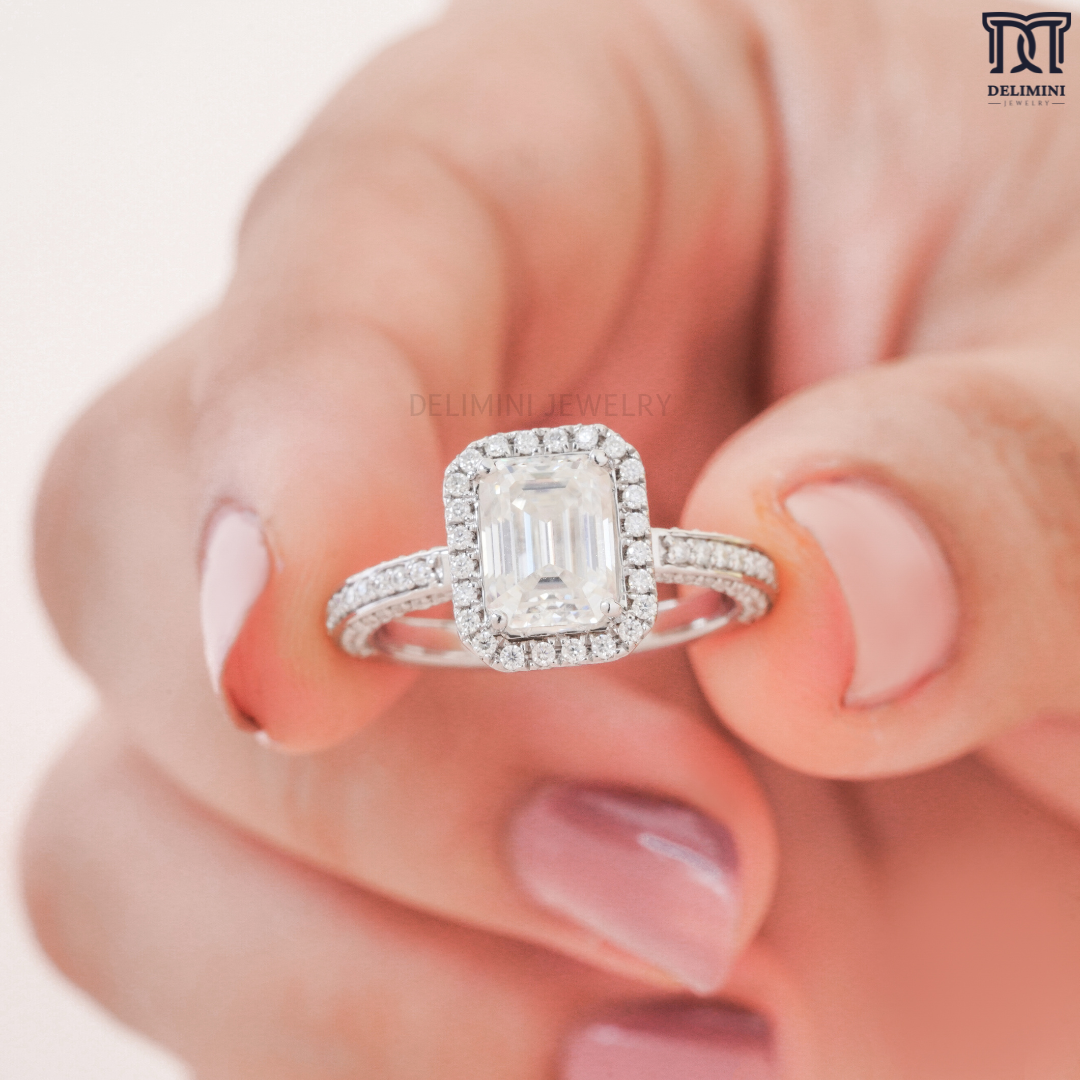 Elegant Emerald Cut Diamond Engagement Ring