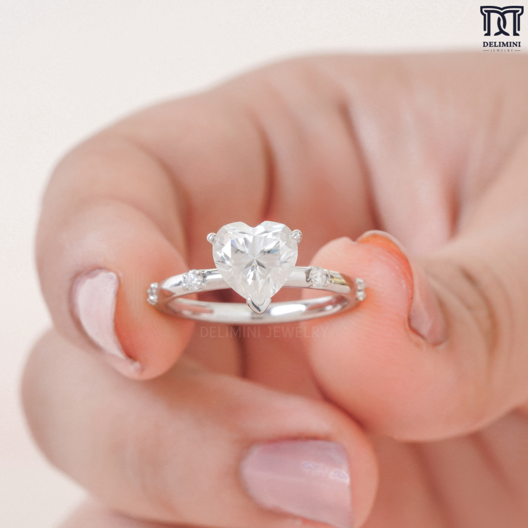 Elegant Heart Cut Diamond Engagement Ring