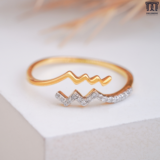 Zigzag Shape Open Stacking Diamond Ring - DELIMINI JEWELRY