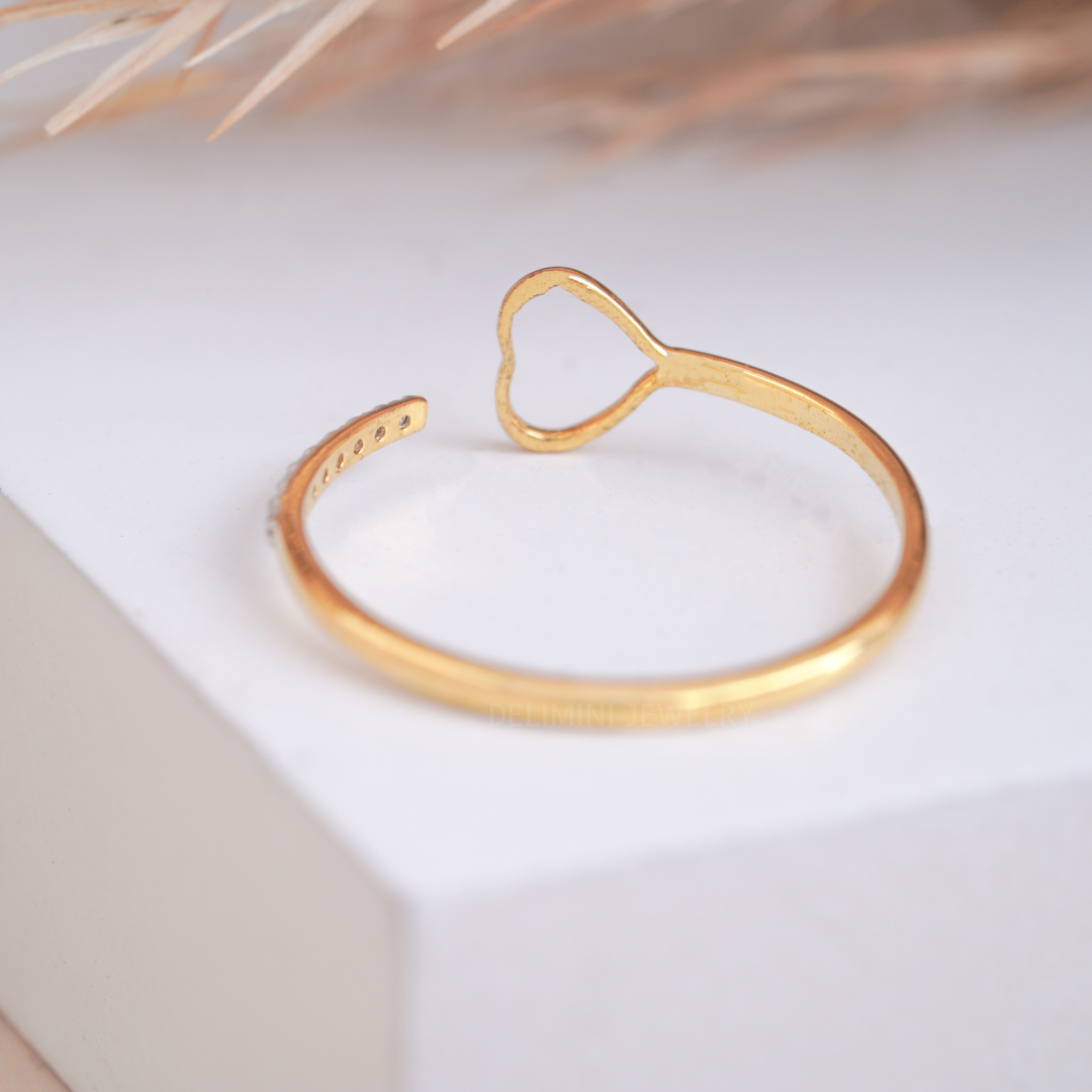 Love Heart Delicate Diamond Ring For Women