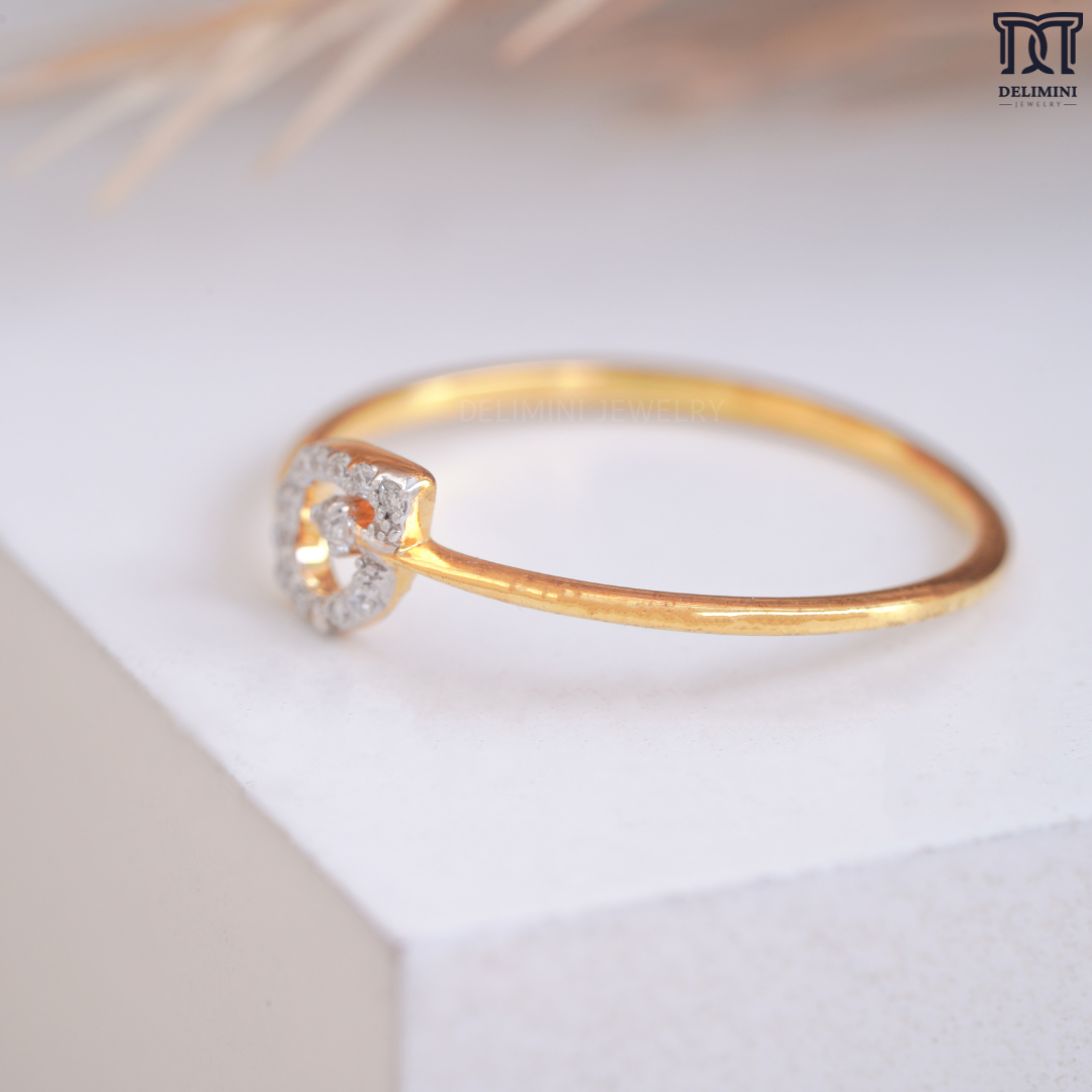 Botanical Leaf Shaped Delicate Diamond Ring