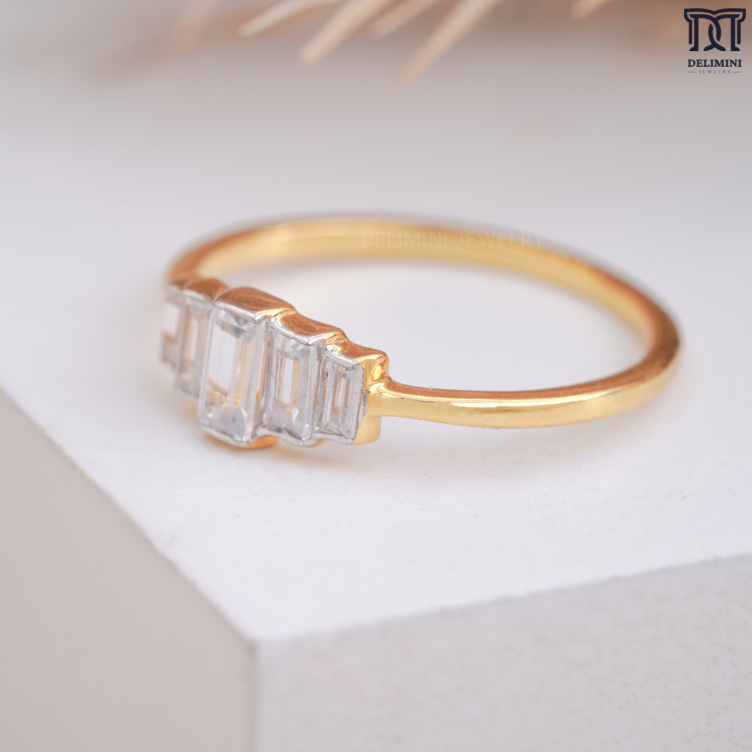 Elegant Baguette Five Stone Diamond Ring