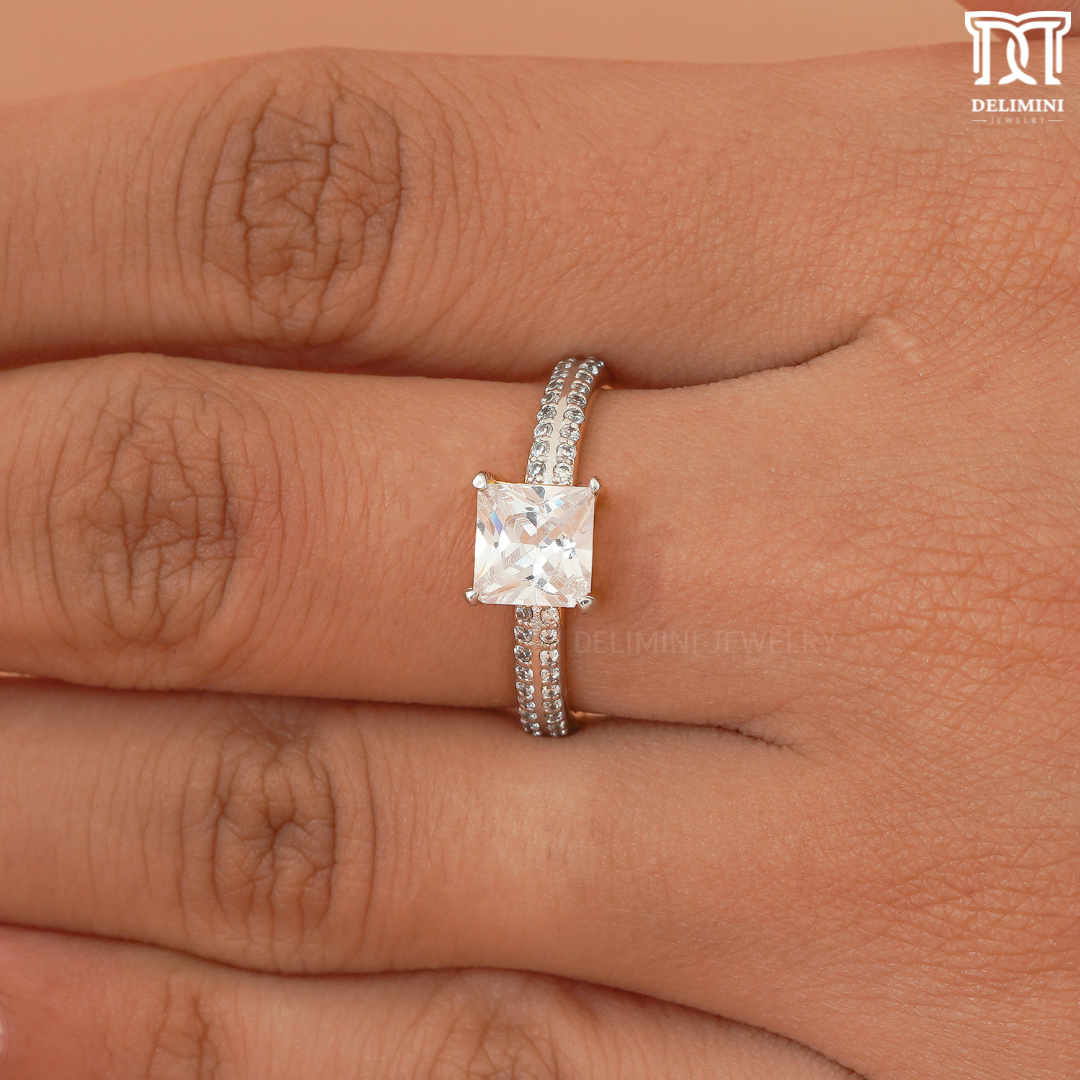 Premium Princess Cut Engagement Ring - DELIMINI JEWELRY