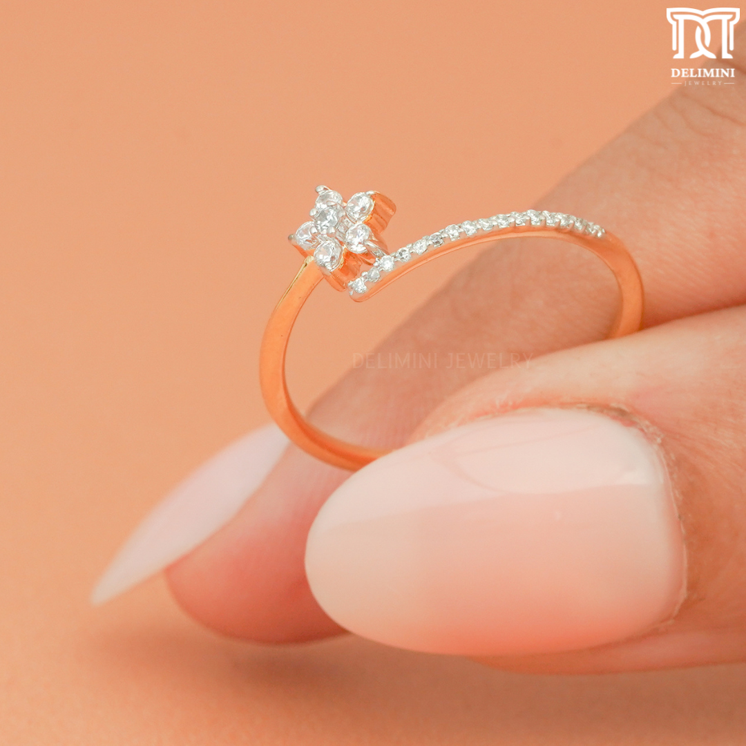 Best Friend Ring , Flower Diamonds - DELIMINI JEWELRY
