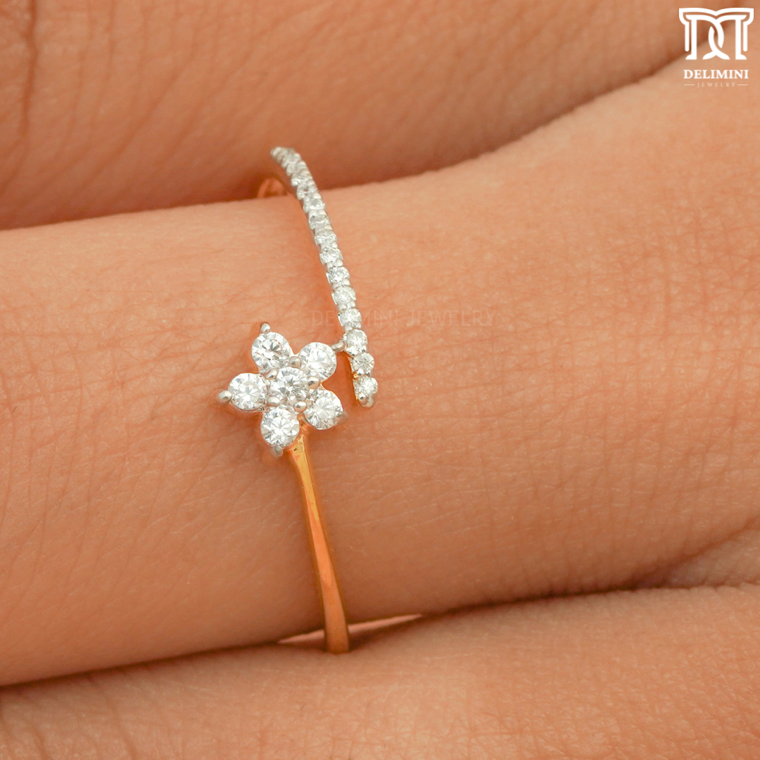 Best Friend Ring , Flower Diamonds - DELIMINI JEWELRY