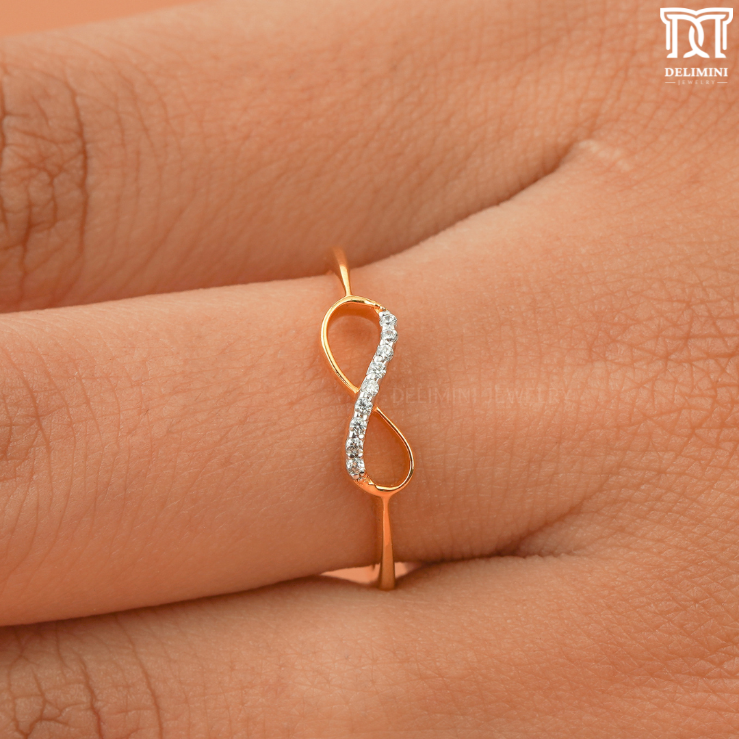 Solid Gold Infinity Ring, Infinite Love Ring - DELIMINI JEWELRY