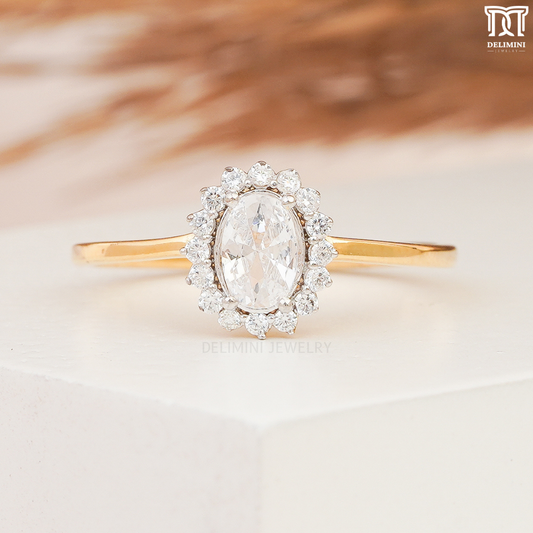 Covered Stone Diamond Bridal Set Ring