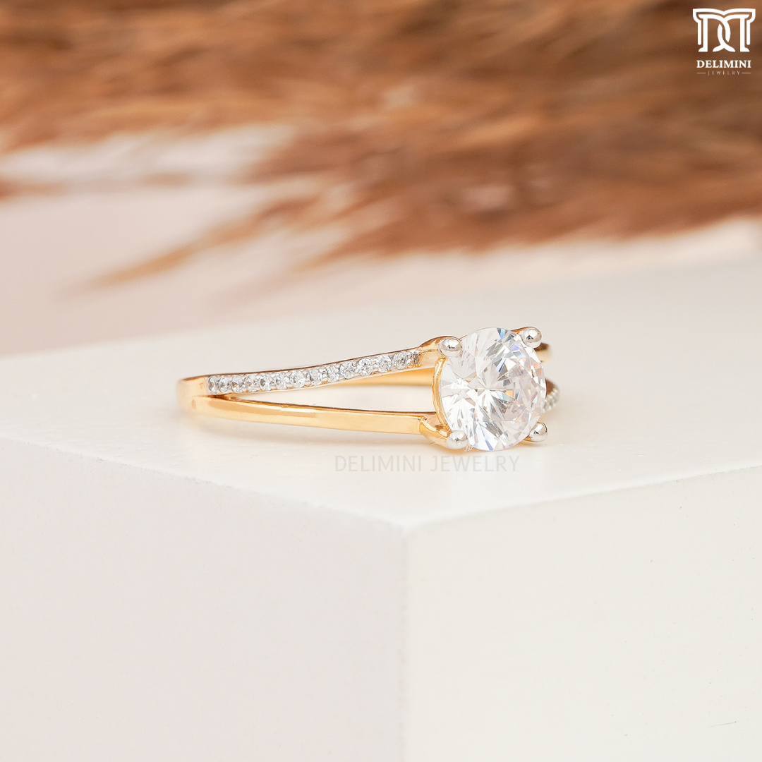 Dainty Solitaire Diamond Engagement Ring