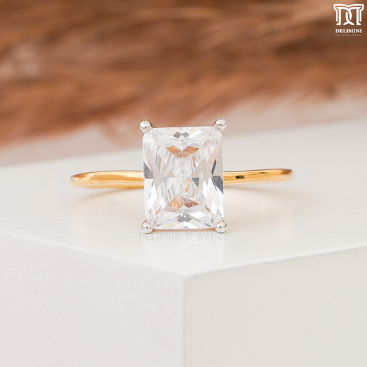 Simple Princess Cut Solitaire Ring