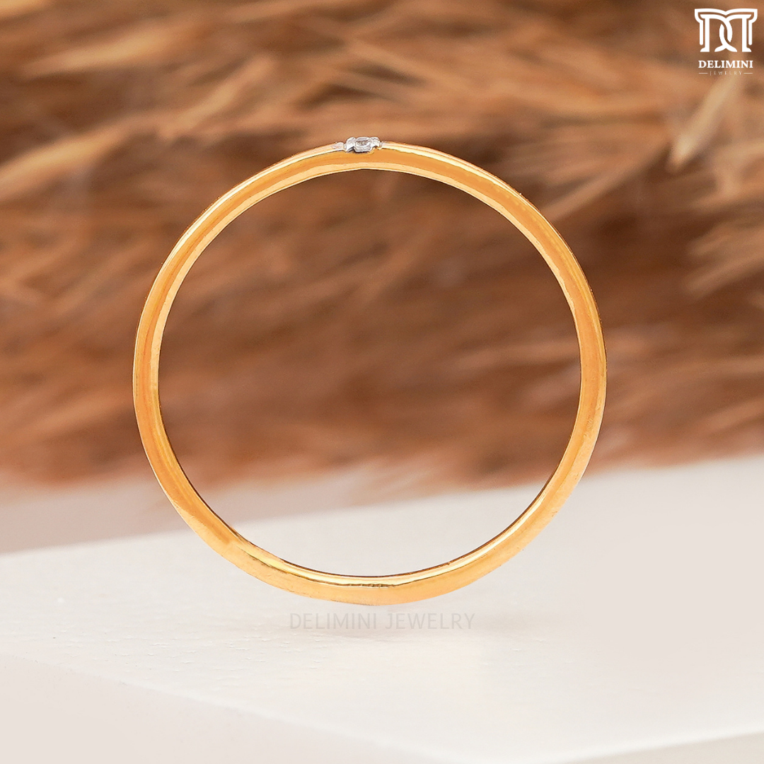 Single Round Diamond Ring Thin Minimalist Diamond Ring Daily Wear Ring