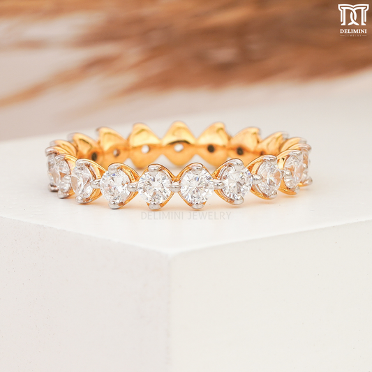 Premium Round Cut Diamond Wedding Eternity Band