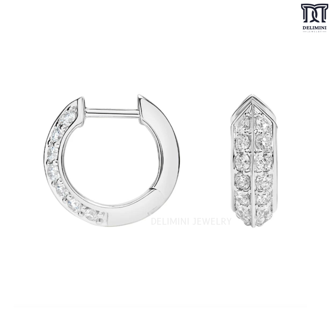 Duex Party Wear Diamond Hoop Earrings - DELIMINI JEWELRY