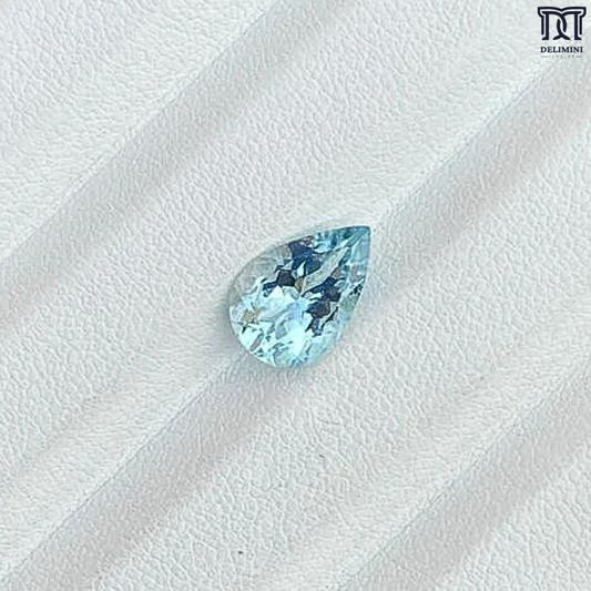 Aquamarine Pear Gemstone, Size 12X8X5 MM, Weight 2.20 Carat - DELIMINI JEWELRY